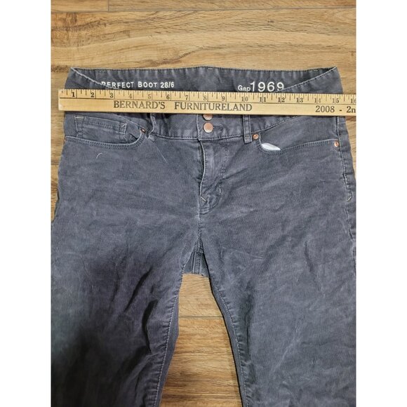 Gap 1969  Perfect Boot Corduroy Pants Jeans Women's Size 28 6 31 Color Pavement - Picture 10 of 13